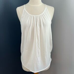 GapFit Sheer White Open Back Tie Tank Top Size S